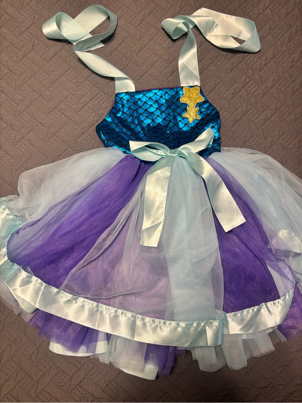 Sea Sparkle Mermaid Tutu Dress in Blue & Purple - Kids Costume